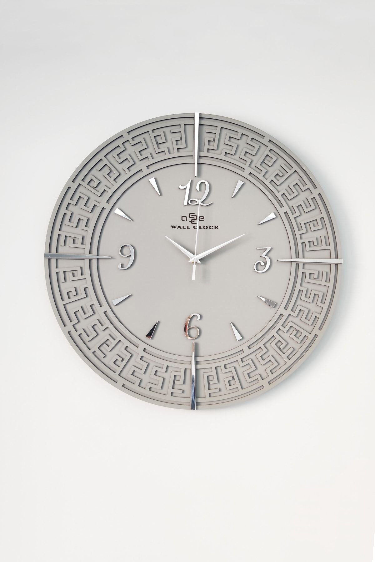 aSSe Tasarım Tangled Lines Anthracite & Silver Turkish Numerals 50x50cm Silent Wall Clock 2