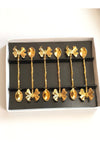 CHANCE GIFT Gold Plated Butterfly Figure 6-Piece Tea Spoon 6