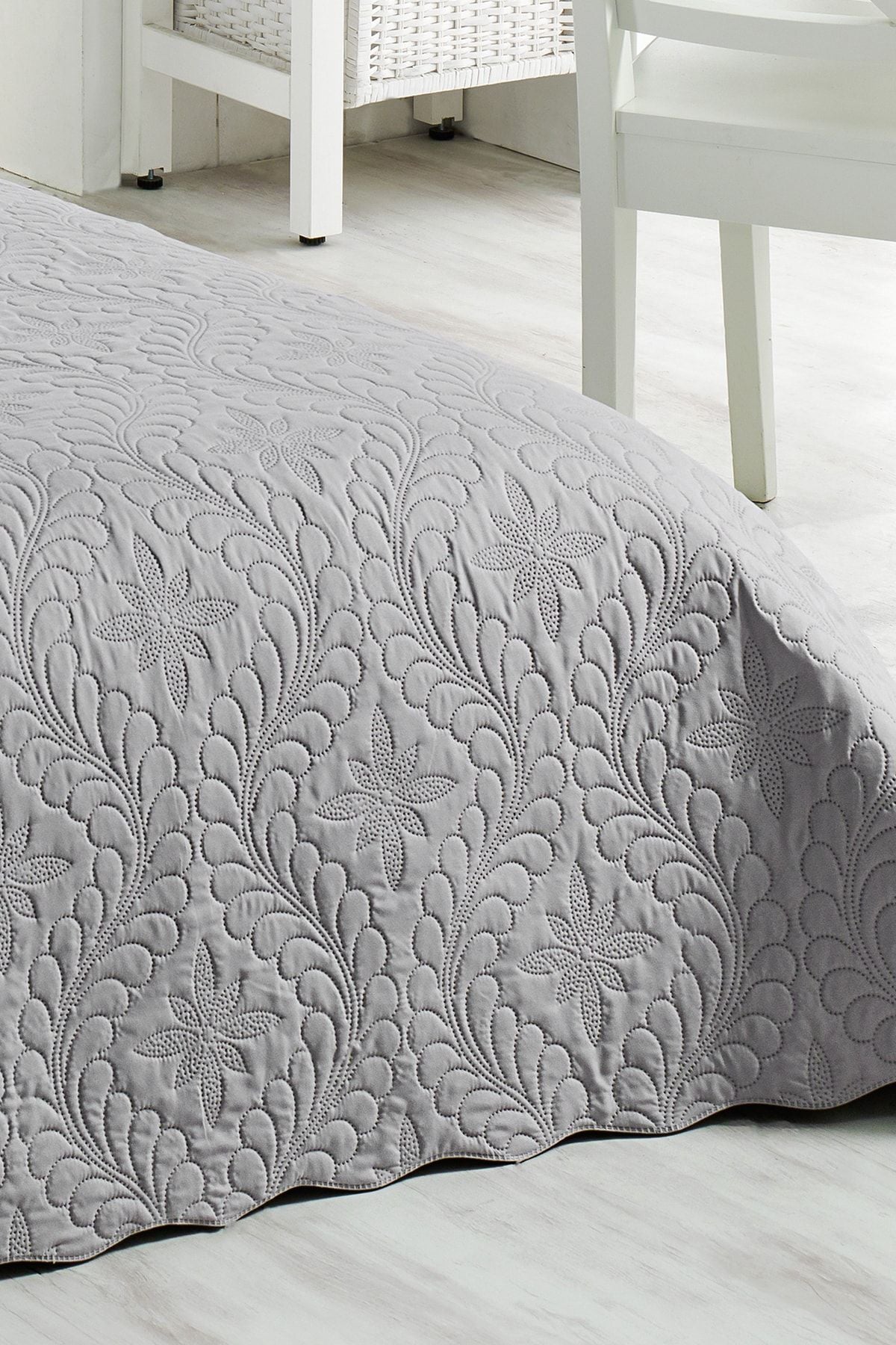 Örtüm Ivy Gray Double Microfiber Quilted Bedspread 5