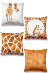 Pilloveland Double-Sided Printed Giraffe Pattern 4-Piece Suede Cushion Cover 1