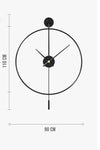 AGA KONSEPT Tiktok XXL 90 Cm Black, Modern Decorative Pendulum Metal Wall Clock 5