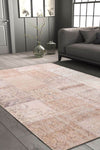 ARTLOOP Patchwork Patterned Living Room Rug, Woven Base Decorative Chenille Beige Rug Jazz Al 15 1