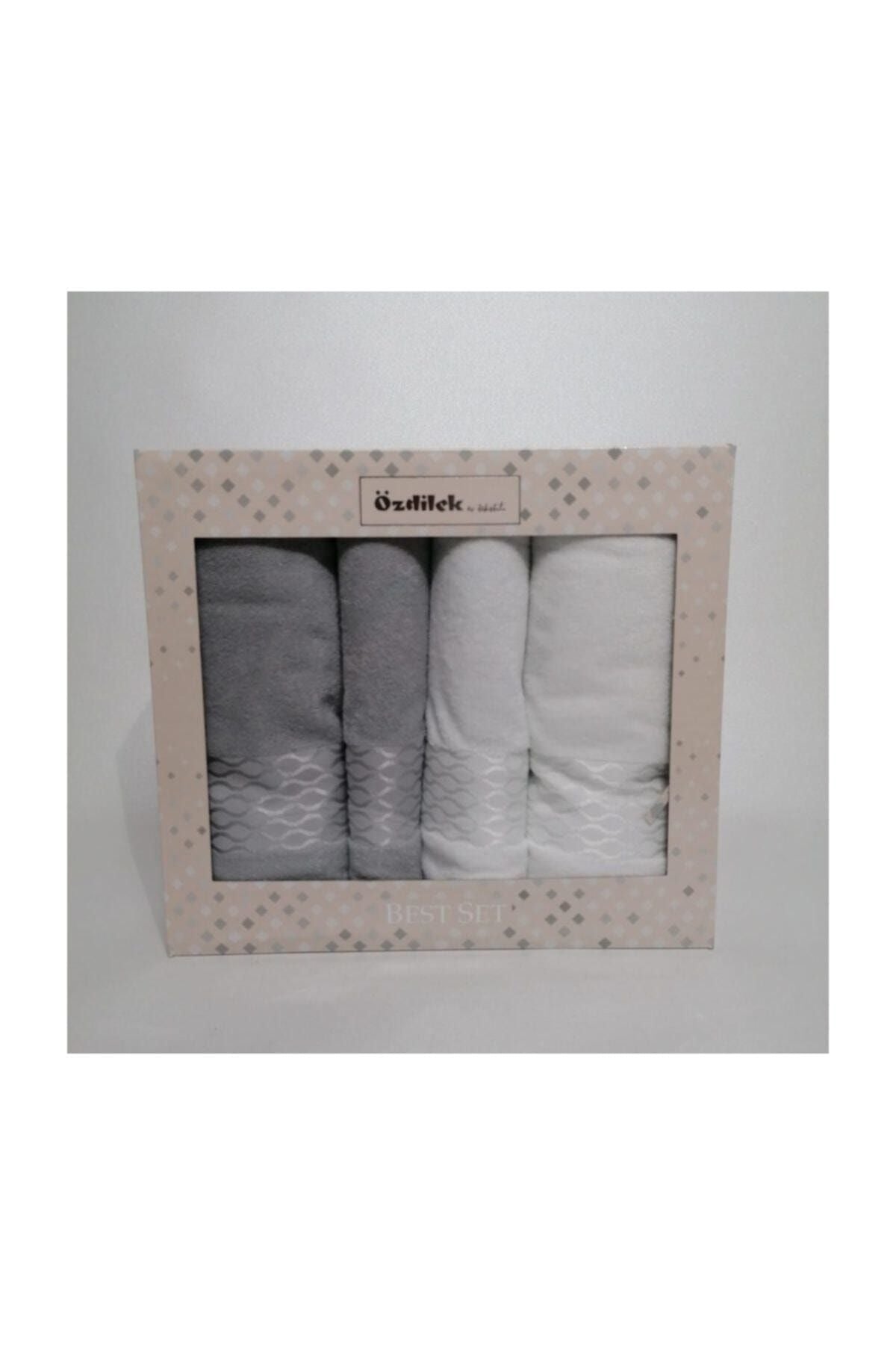 Özdilek Elissa Best Set Bath Set Gray - White 3