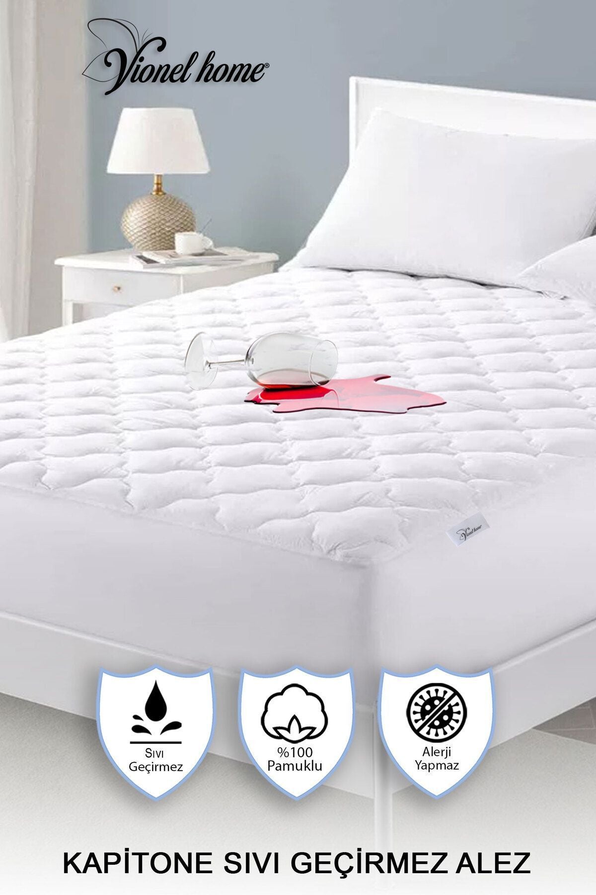 Vionel Home 100% Cotton Quilted, Fitted Full Edge, Waterproof, Single, Double Baby Mattress Protector Pad 1