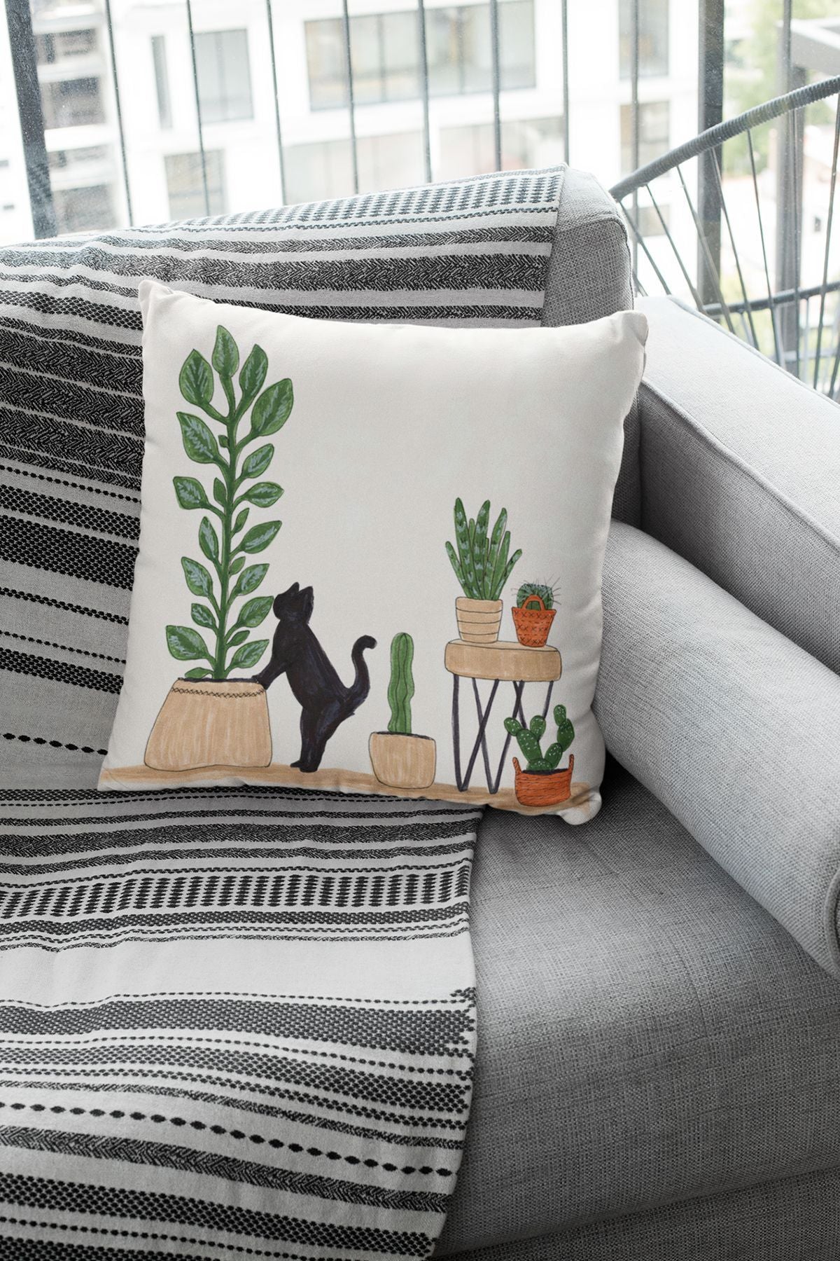 Viva Home 2-Piece Set 43x43cm Premium Suede Stain Resistant Fabric Double Sided Cushion Cover Cactus Krl444 2