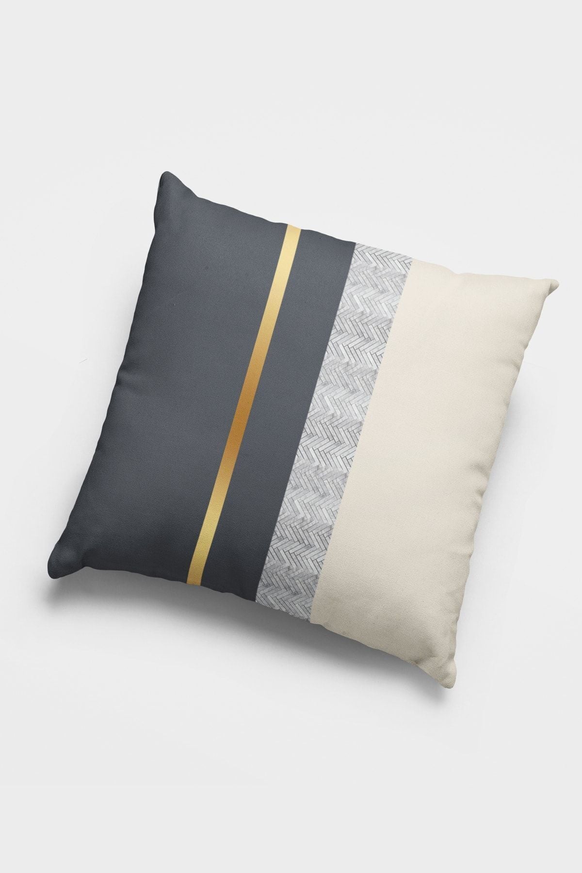 Viva Home 43x43cm Woven Premium Suede Fabric Gilded Striped Double-Sided Pillowcase Krl980 1