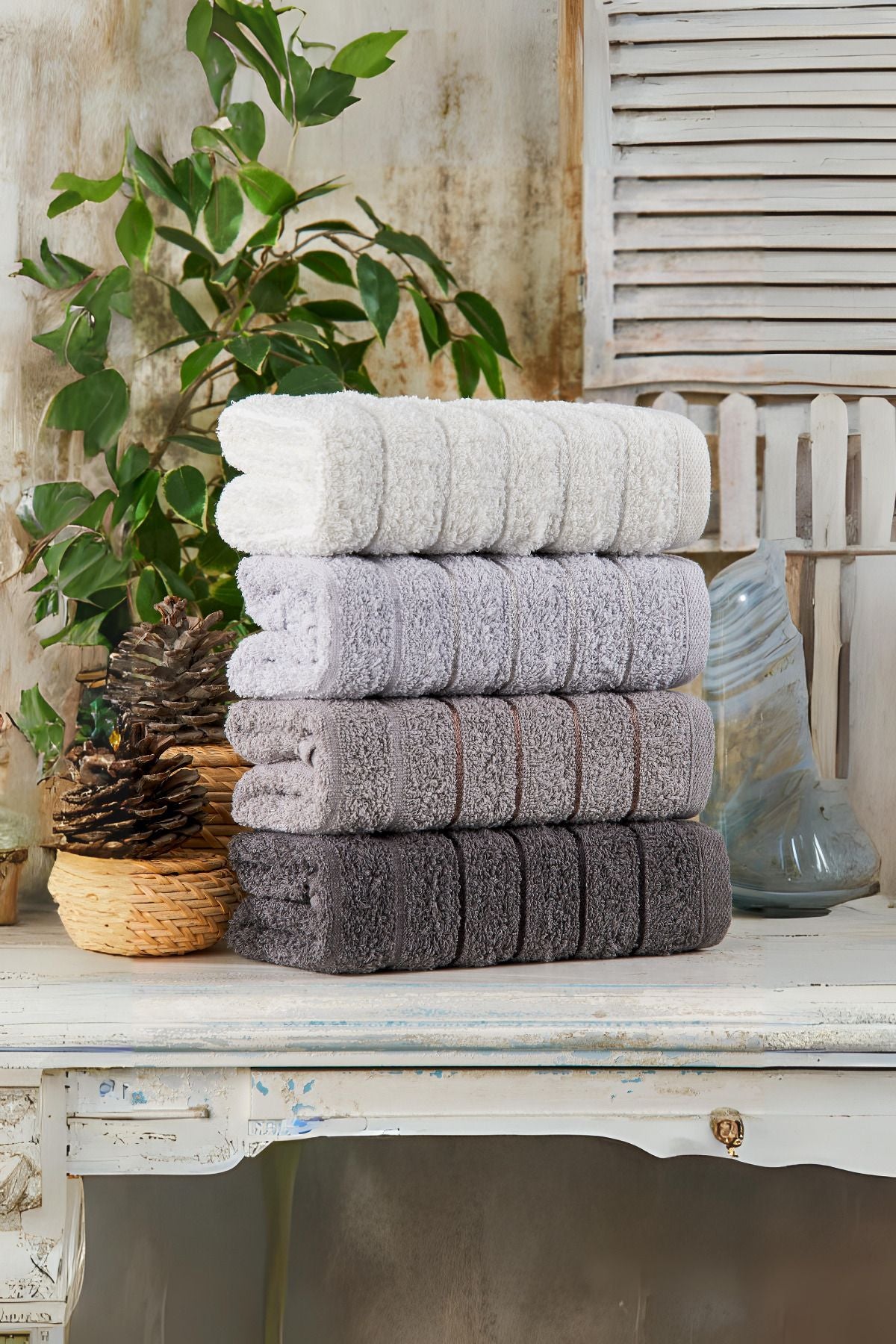 TABEA HOME Fluffy Towel Set 4 Pieces 50x90cm 1