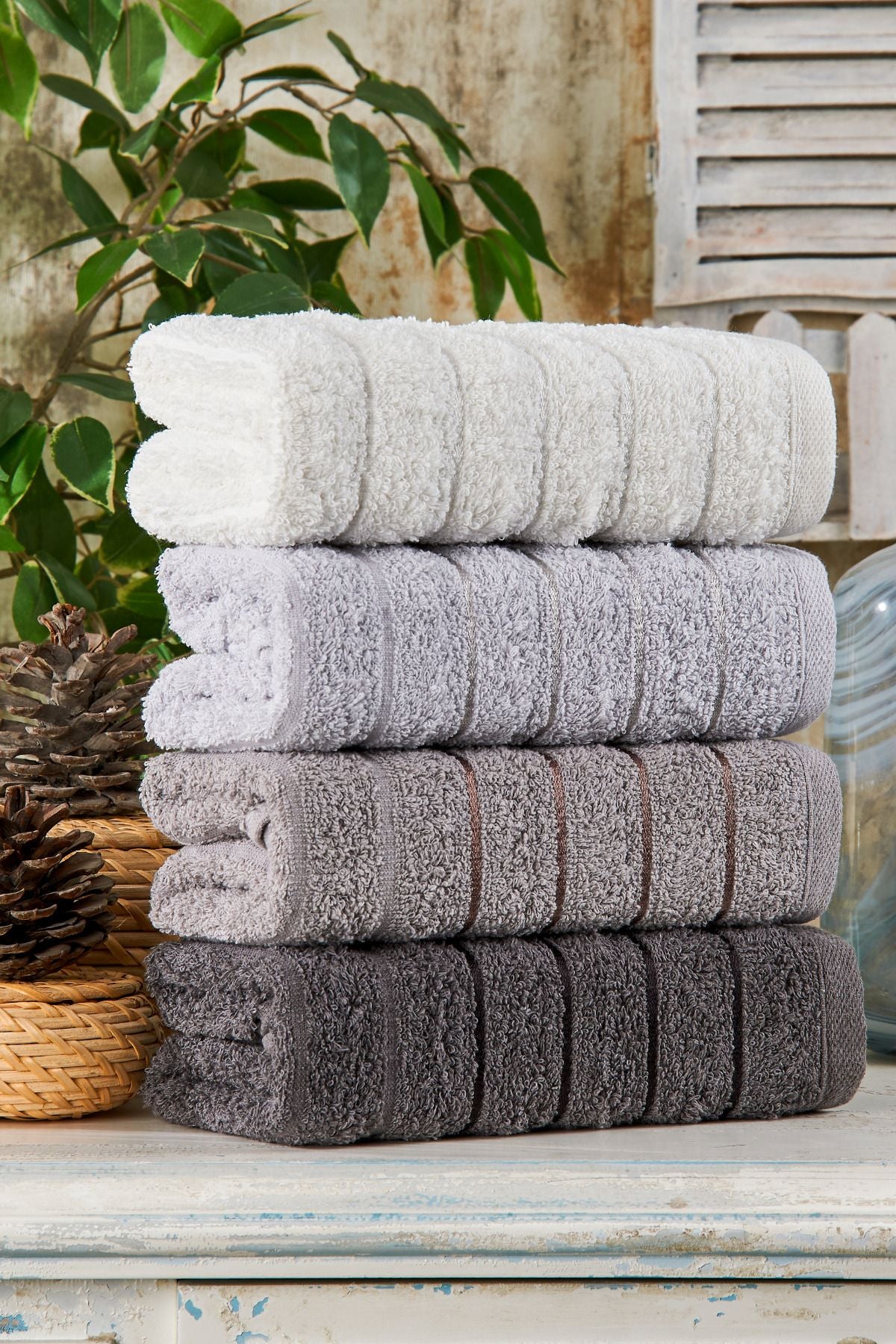 TABEA HOME Fluffy Towel Set 4 Pieces 50x90cm 2