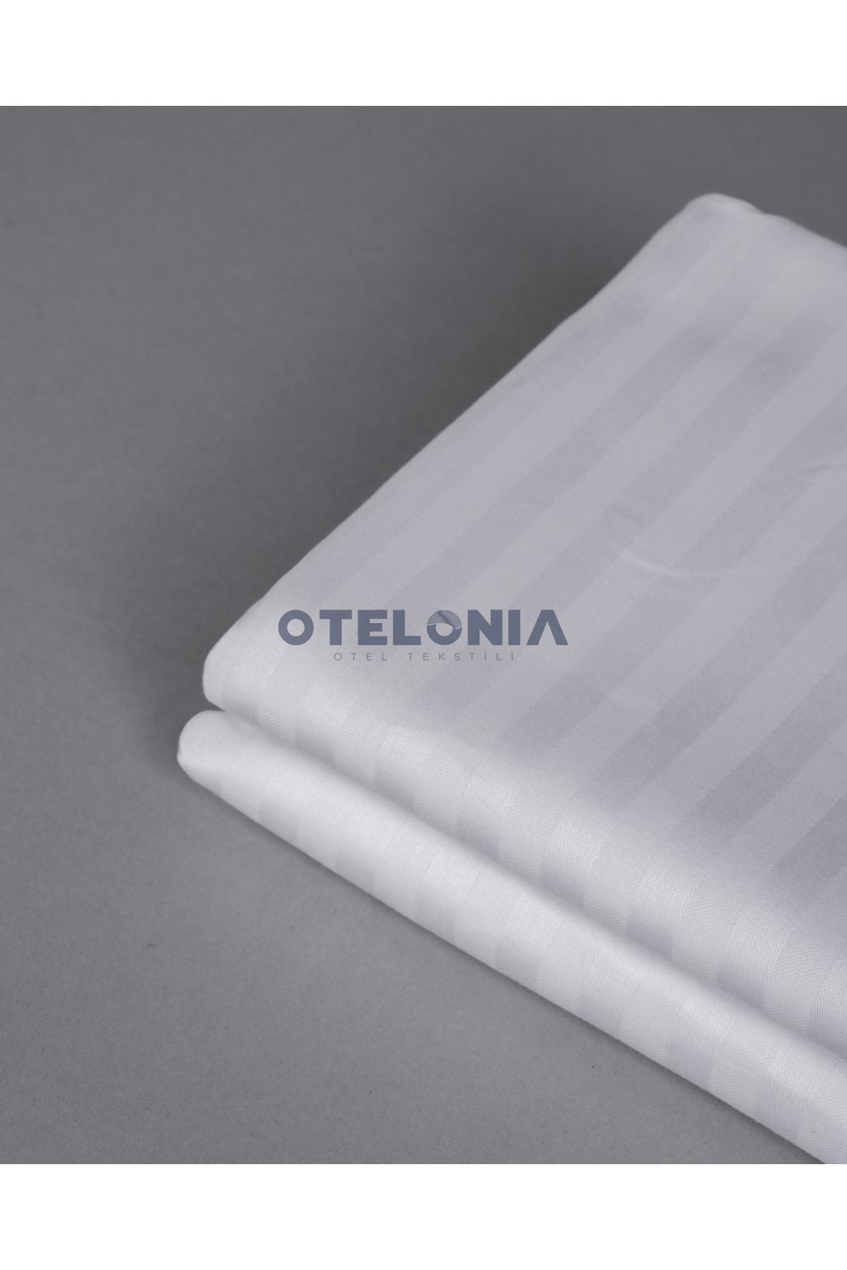 Otelonia Luxury Hotel Series Striped Cotton Satin Fitted Sheet 5