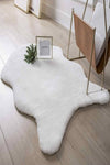 Aymira Home White Rug Plush Rabbit Fur Feel Washable Bathroom Corridor Runner Room Rug 1