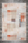 Oriente Home Striped Patterned Cream Orange Gray Washable Non-Slip Velvet Runner Corridor Rug 7920 2