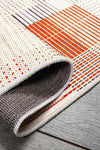 Oriente Home Striped Patterned Cream Orange Gray Washable Non-Slip Velvet Runner Corridor Rug 7920 3