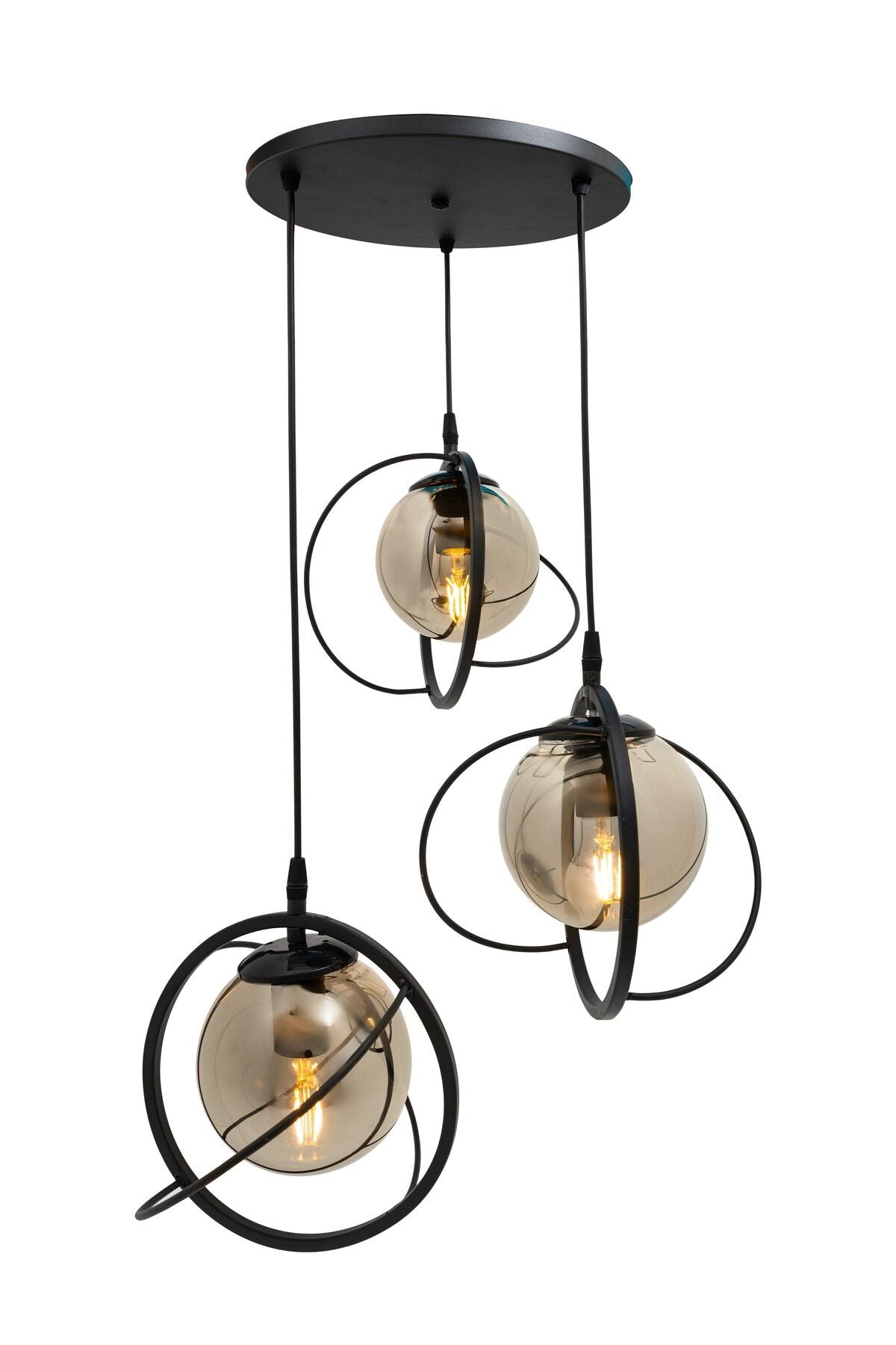 Avizade World 3 Lu Tray Pendant Lamp with Smoke Glass 2