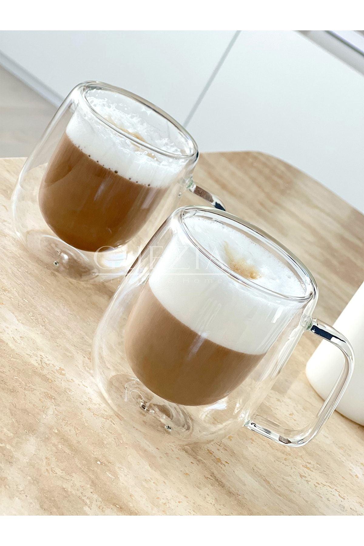 GUEZIA Heat Resistant Double-Walled Glass Mug | 2 Pieces | 250ml 2