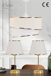 Emg Design Fabric Galaxy Modern Single And Double Gold Lamp Set 1