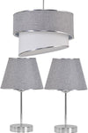 Emg Design Fabric Galaxy Modern Single And Double Gold Lamp Set 6