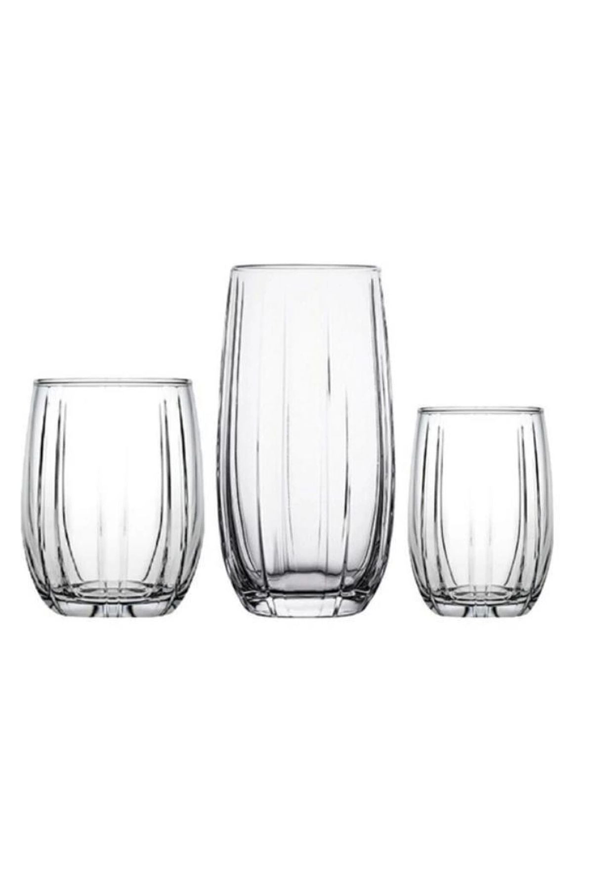 Paşabahçe Linka 18 Piece Water Beverage Coffee Side Glass Set-420415-420405-420212 2