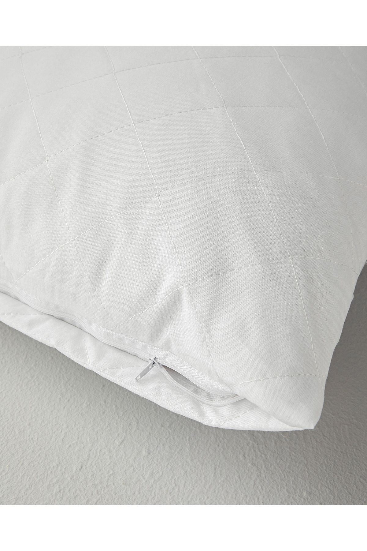 English Home Cotton Quilted Pillow Protector White 3