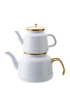 Emsan Troy Maxi Induction Base Enamel Teapot Set White 2