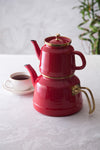 Emsan Troy Maxi Induction Base Enamel Tea Kettle Set Red 1