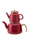 Emsan Troy Maxi Induction Base Enamel Tea Kettle Set Red 6