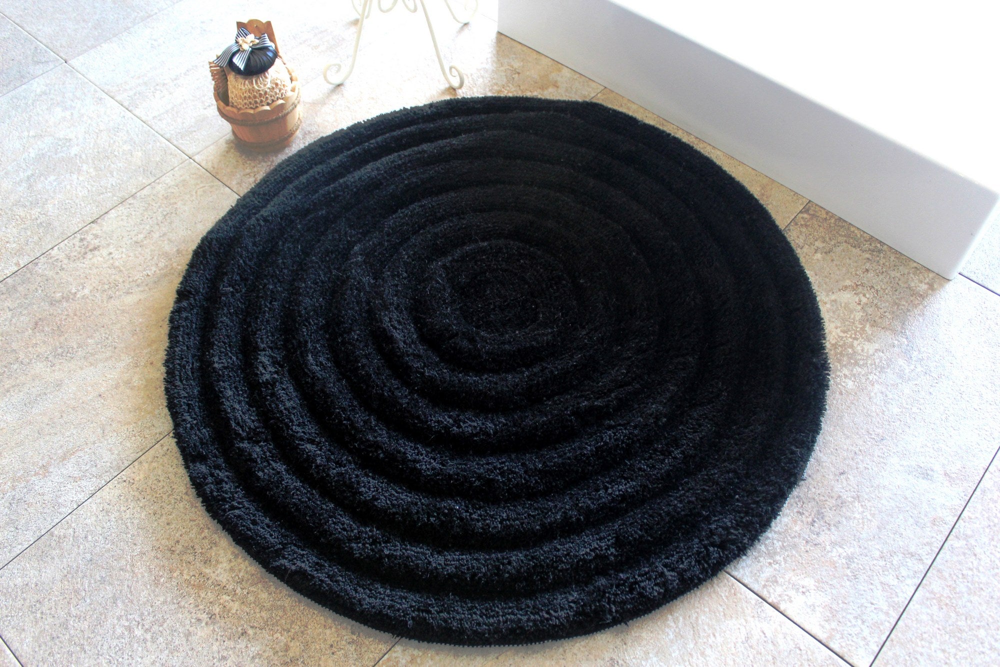 Acrylic Bathmat Round - Black Black 351ALS1006 1