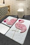 Acrylic Bathmat Set (3 Pieces) Pink Flamingo Multicolor 351ALS2004 1