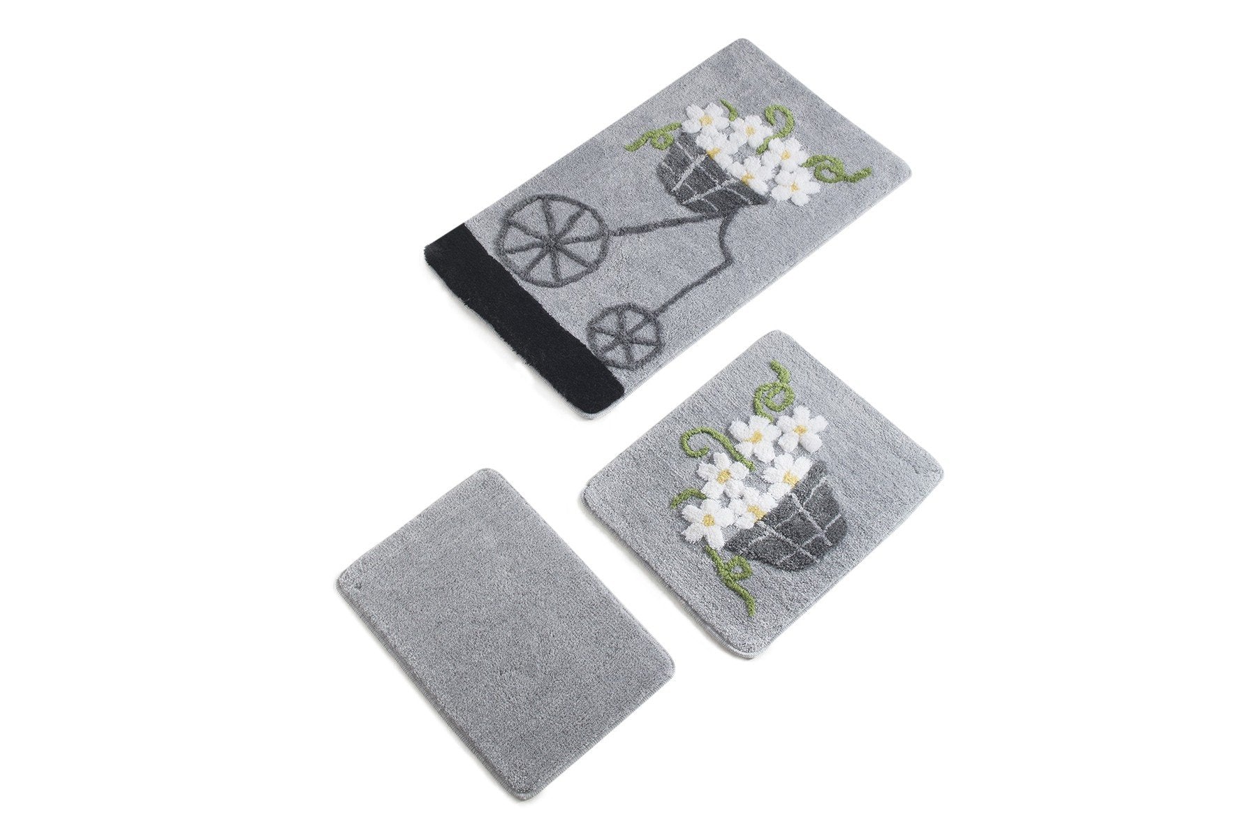 Acrylic Bathmat Set (3 Pieces) Alacati - Grey Multicolor 351ALS2009 3