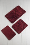 Acrylic Bathmat Set (3 Pieces) Wave - Red Red 351ALS2018 2