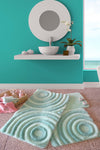 Acrylic Bathmat Set (3 Pieces) Wave - Mint Mint 351ALS2019 1