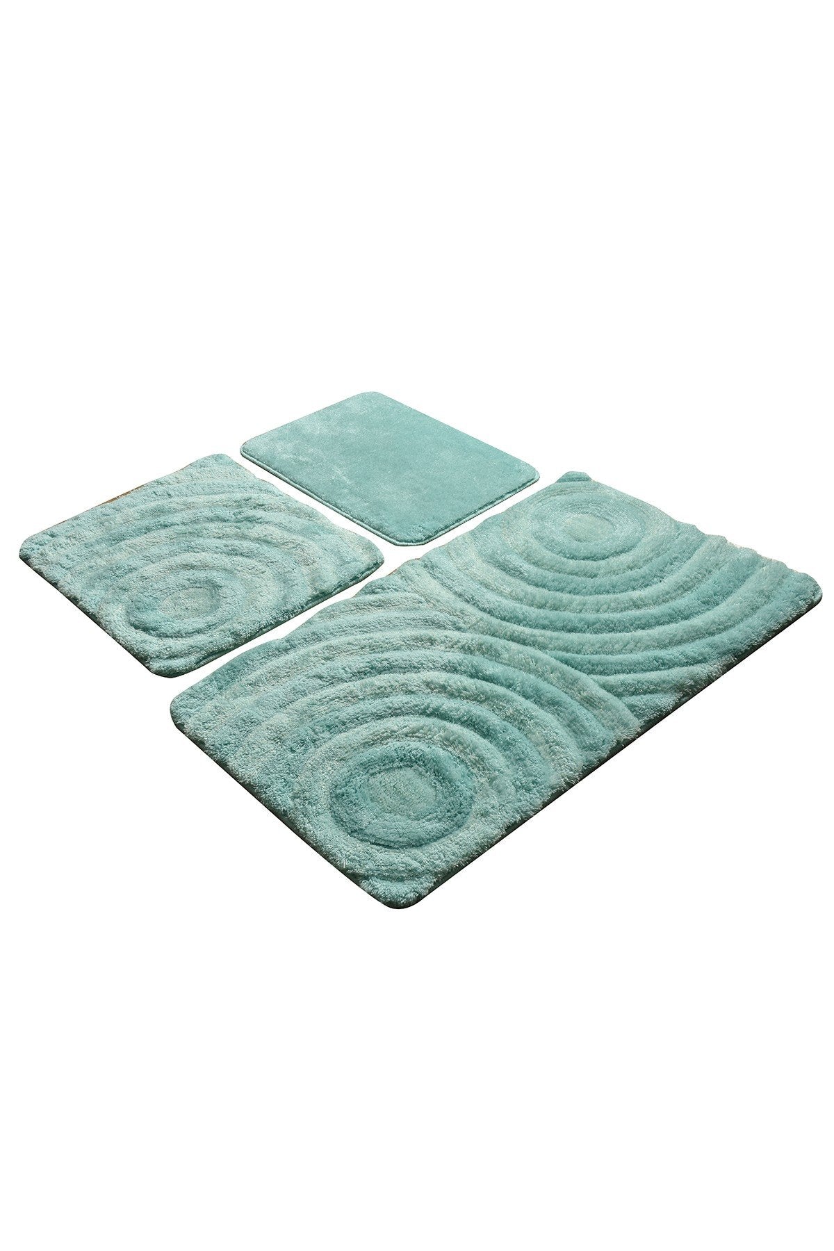 Acrylic Bathmat Set (3 Pieces) Wave - Mint Mint 351ALS2019 3