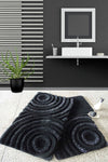 Acrylic Bathmat Set (3 Pieces) Wave - Black Black 351ALS2021 1