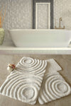 Acrylic Bathmat Set (3 Pieces) Wave - White White 351ALS2028 1