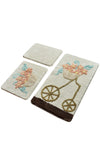 Acrylic Bathmat Set (3 Pieces) Alacati - Salmon Multicolor 351ALS2064 3