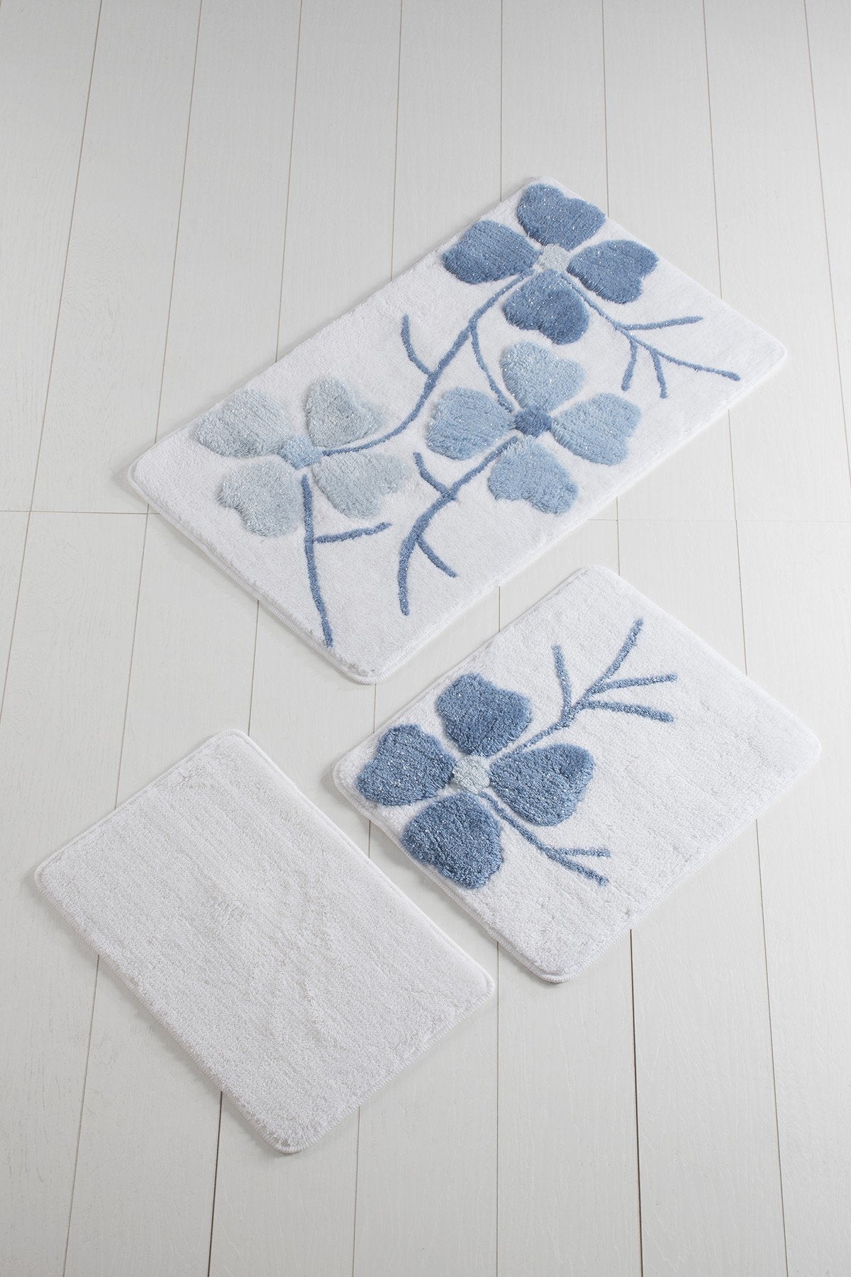 Acrylic Bathmat Set (3 Pieces) Kircicegi - Blue Multicolor 351ALS2069 2