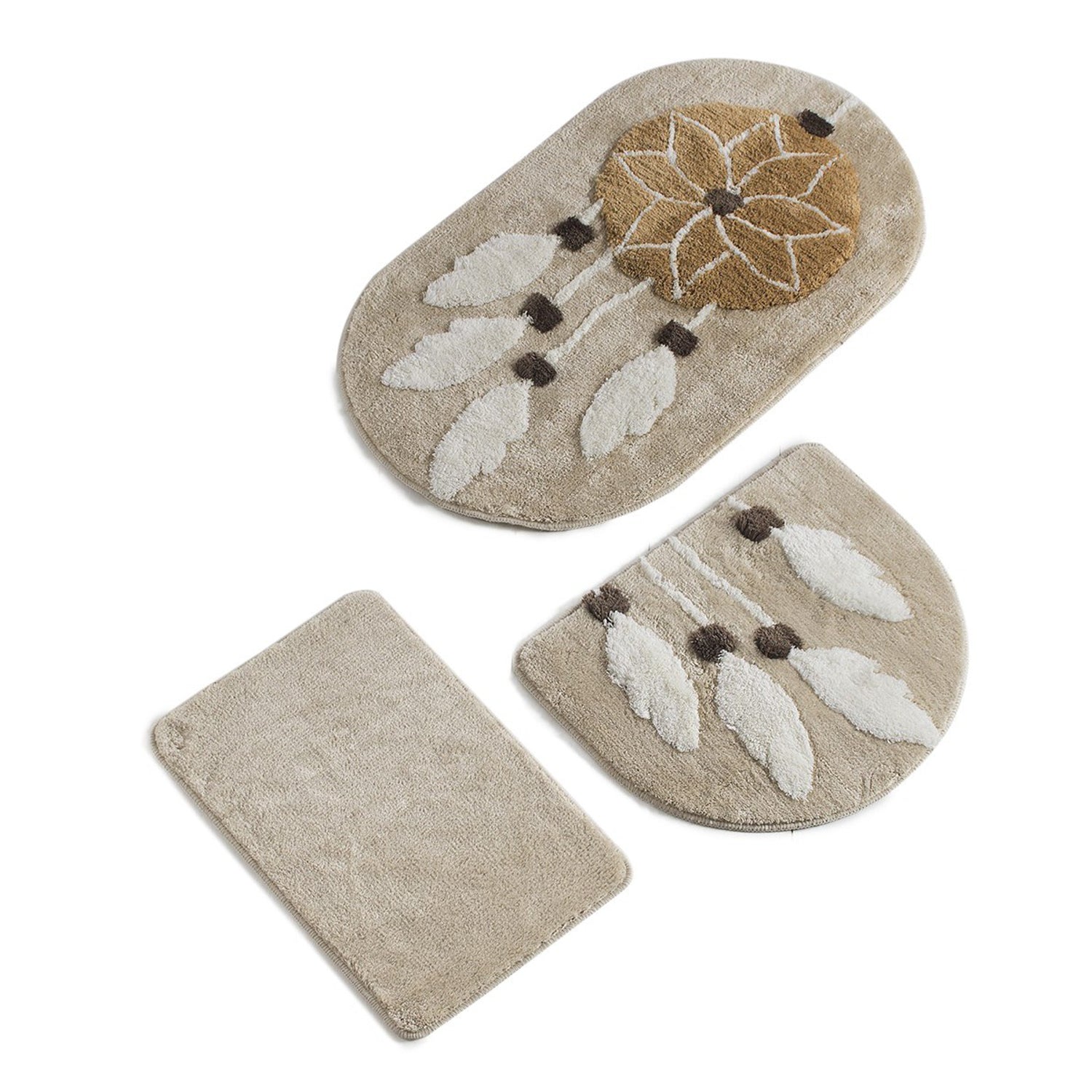 Acrylic Bathmat Set (3 Pieces) Rüya - Brown Multicolor 351ALS2094 3