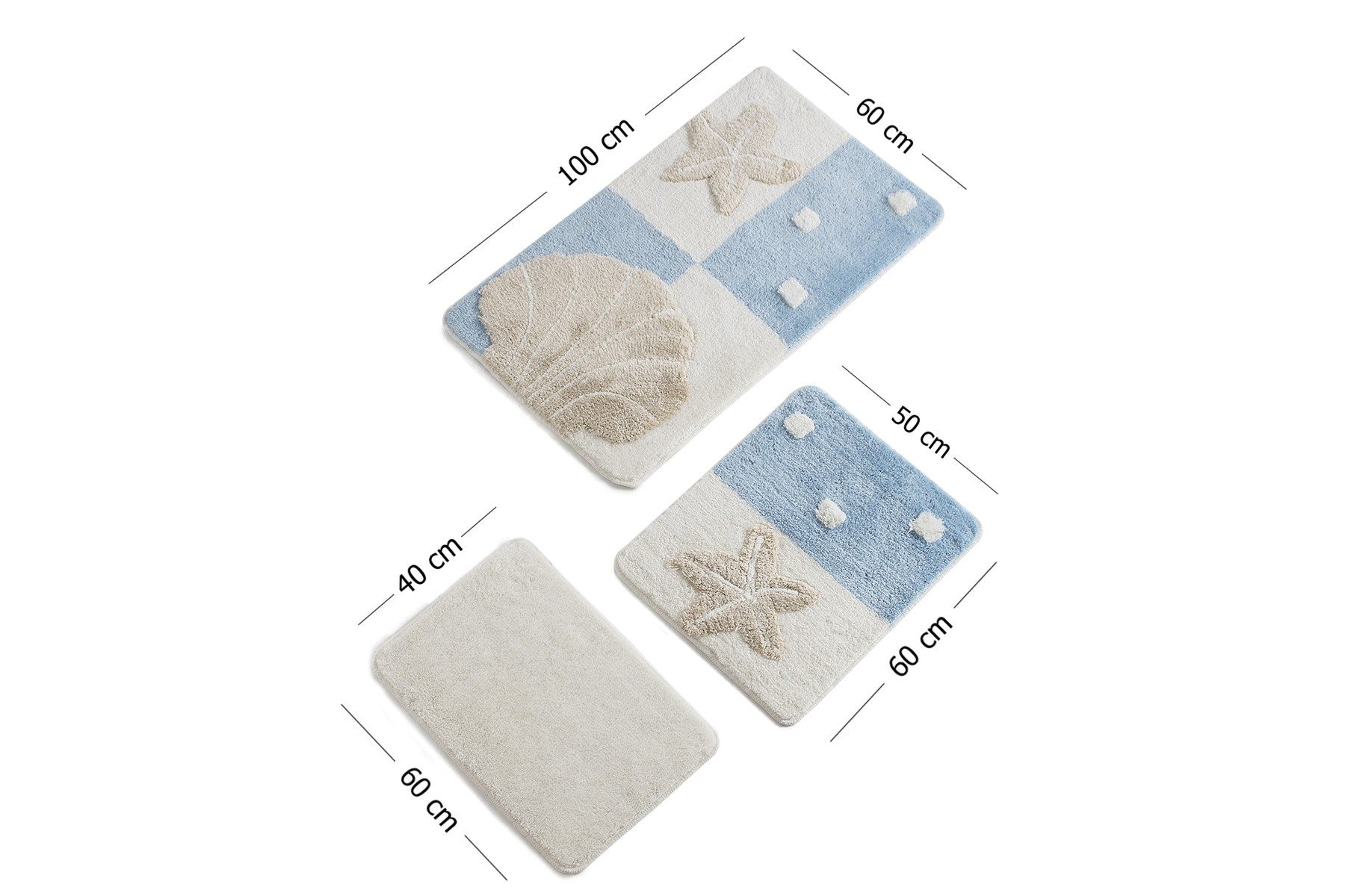 Acrylic Bathmat Set (3 Pieces) Deniz Yildizi - Blue Multicolor 351ALS2125 4