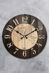 EMORES 36 Cm Wooden Look Decorative Real Glass Dome Silent Mechanism Wall Clock 1