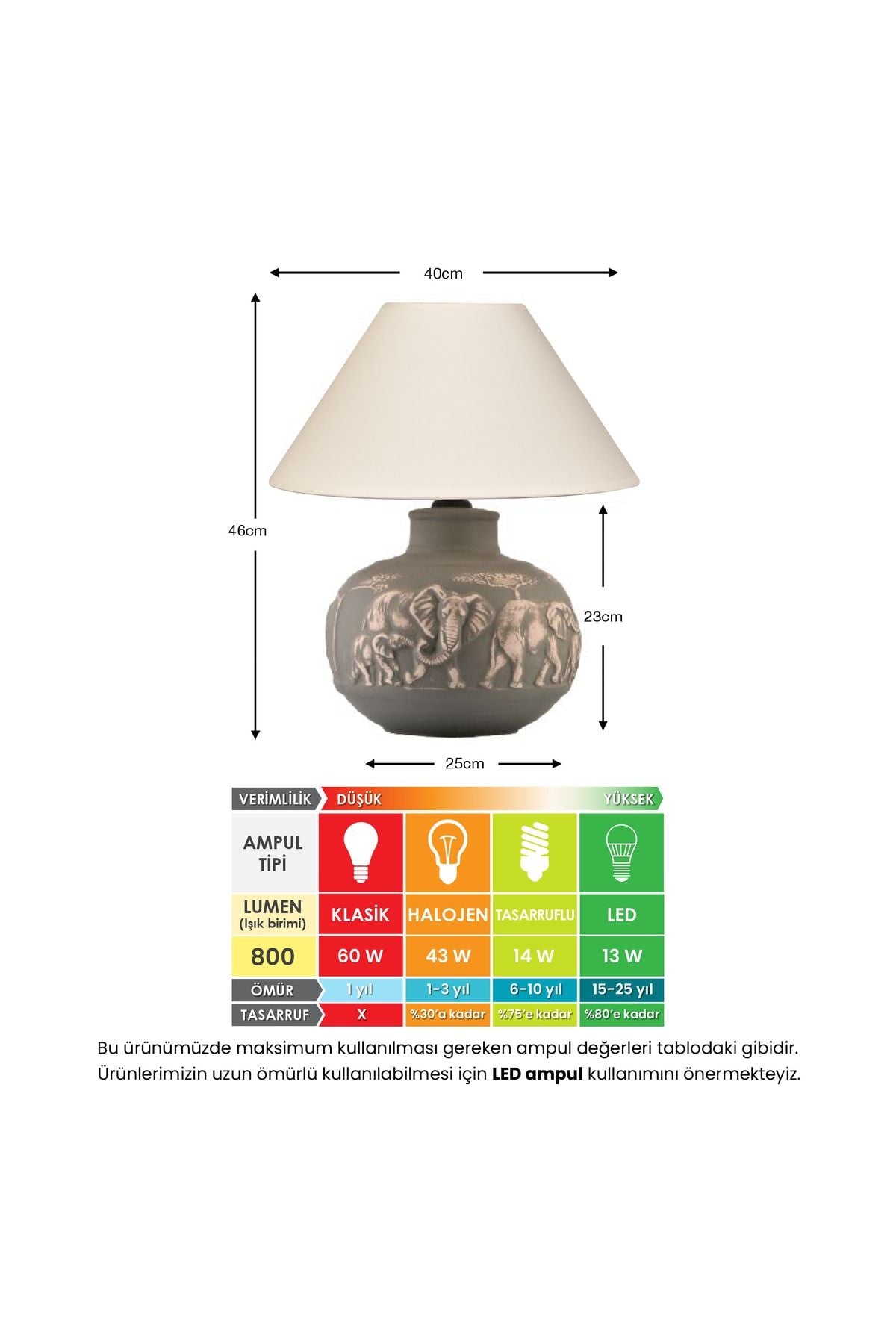 Yalili Seramik Filli Seramik Grey Lamp 3