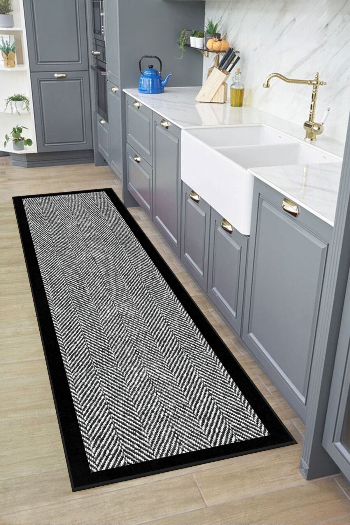 İNCİTEKS Digital Print Four Seasons Non-Slip Base Washable Runner Corridor Kitchen And Living Room Rug 4