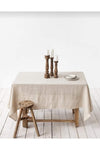 HOME ART ATELIER Hand Made Organic Raw Linen Tablecloth Natural Beige 1