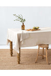 HOME ART ATELIER Hand Made Organic Raw Linen Tablecloth Natural Beige 2