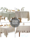 HOME ART ATELIER Hand Made Organic Raw Linen Tablecloth Natural Beige 6