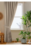 Home Color Home Beige Honeycomb Velvet Textured Curtain Plain Stitched Extra Pleated 1st Class Quality 2