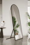 Marsah Home Black Metal Framed 150 X 60 Cm Oval Standing Mirror 1