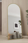 Marsah Home Gold Metal Framed 150 X 60 Cm Oval Standing Full-Length Mirror 1