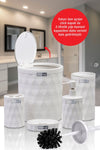 Okyanus Home Diamond White Click Cover 5-Piece Bathroom Set 3