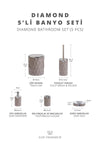 Okyanus Home Diamond Vizon Chromed Click Cap 5-Piece Bathroom Set 5