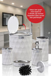 Okyanus Home Diamond White Chrome Click Cap 5-Piece Bathroom Set 3