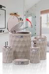 Okyanus Home Diamond Vizon Click Lid 5-Piece Bathroom Set 2